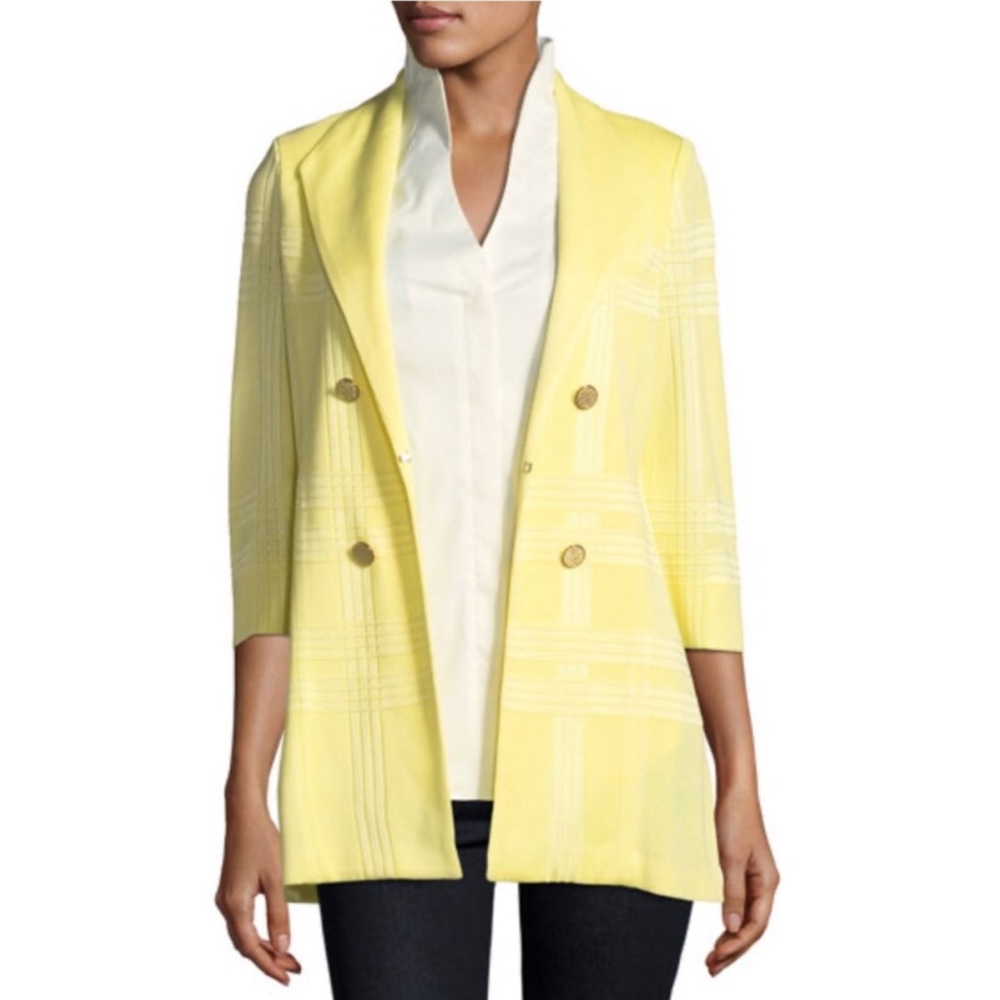Misook | 3/4-Sleeve Long Blazer - Butter